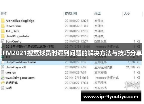 FM2021搜索球员时遇到问题的解决方法与技巧分享